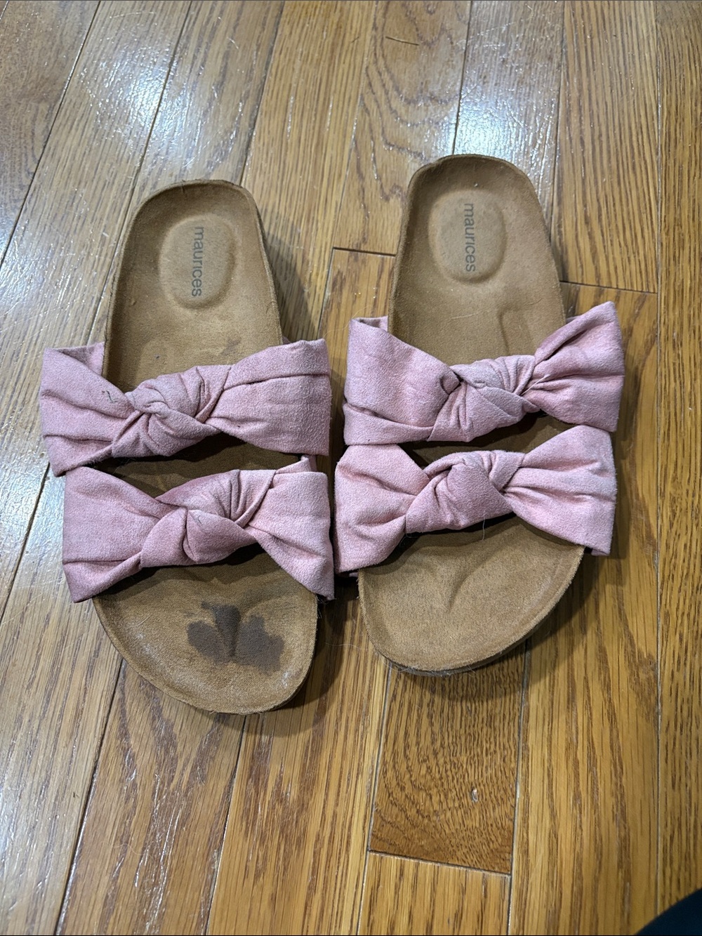 Maurices Dusty Pink Knotted Slide Sandals